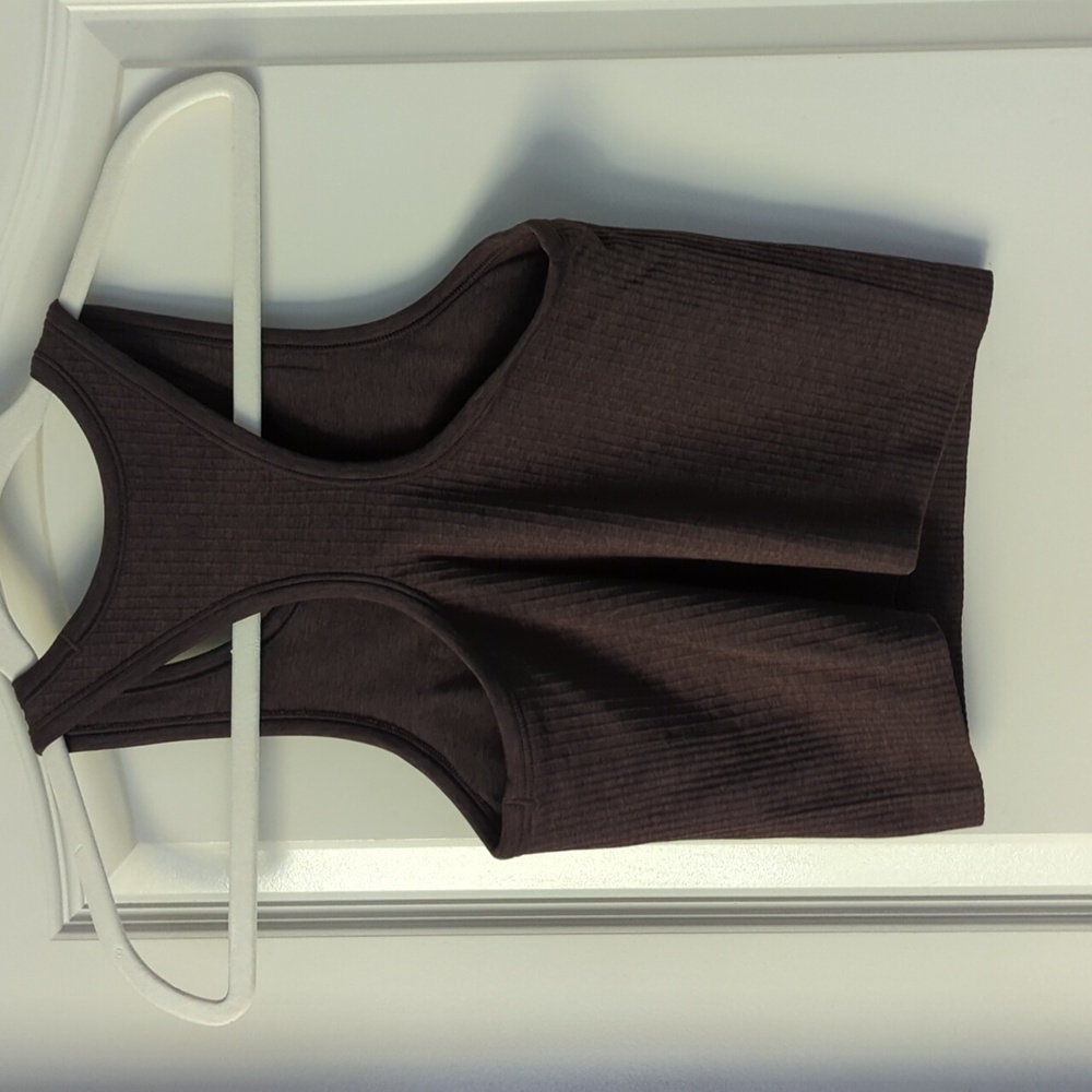 Lululemon Ebb to Street Cropped Racerback Tank Top Espresso - Size 4 - Picture 7 of 9